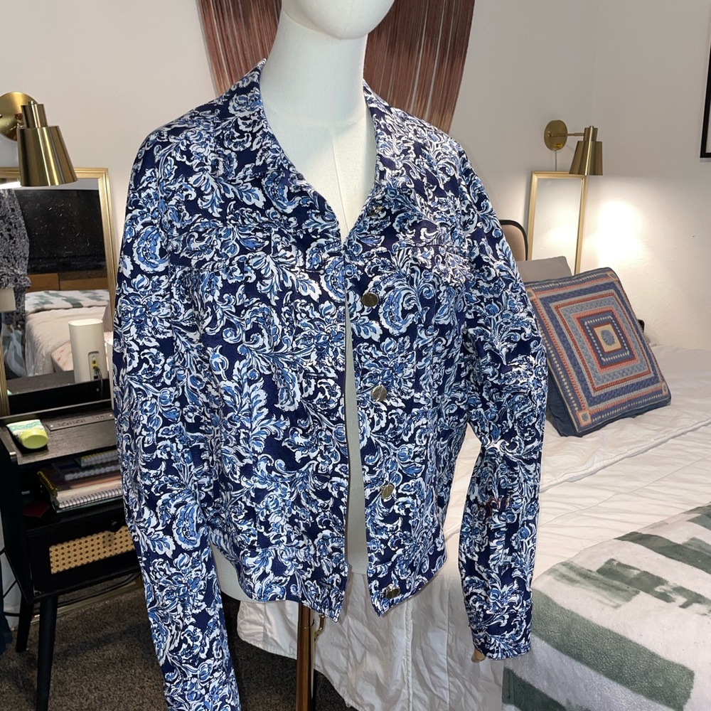 Floral Blue Women's Jacket